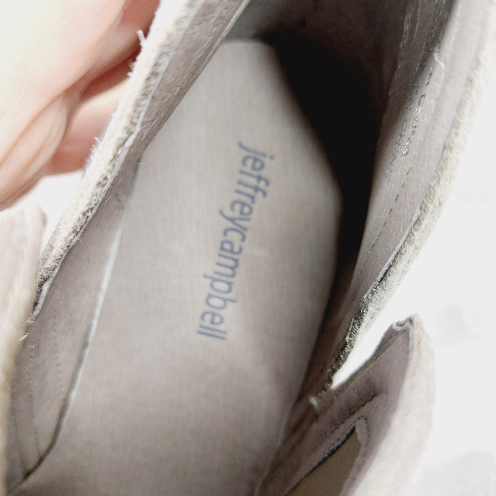 New Jeffery Campbell Rosalee Suede Square Toe Grey Ankle Boots W269 - Picture 11 of 13